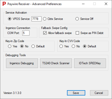 Paywire Receiver Open