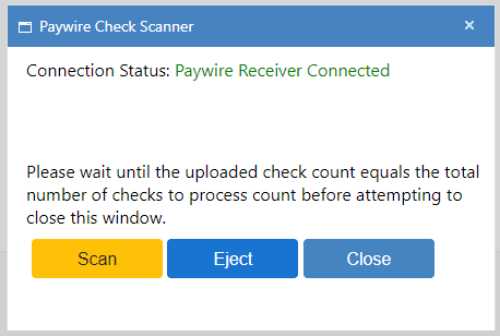 VPOS Remote Check Paywire Receiver