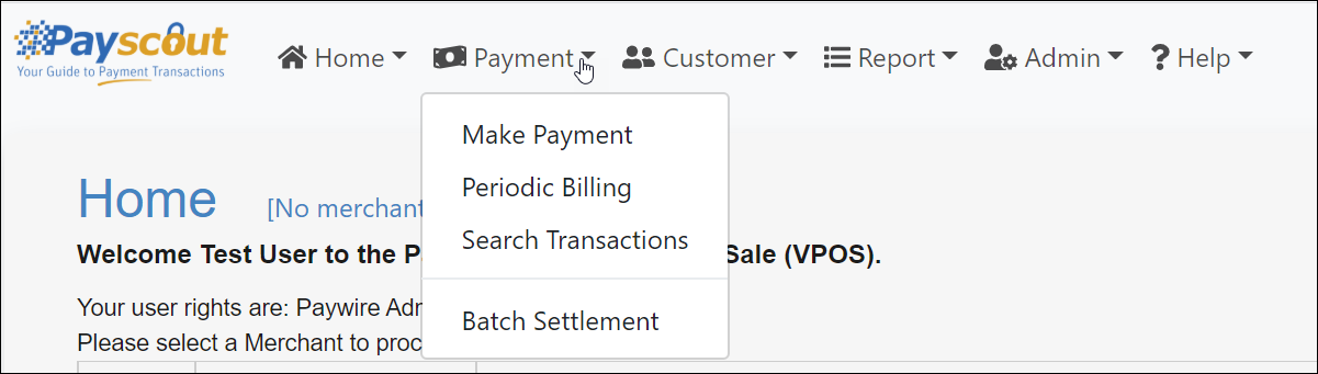 VPOS Navbar - Payment